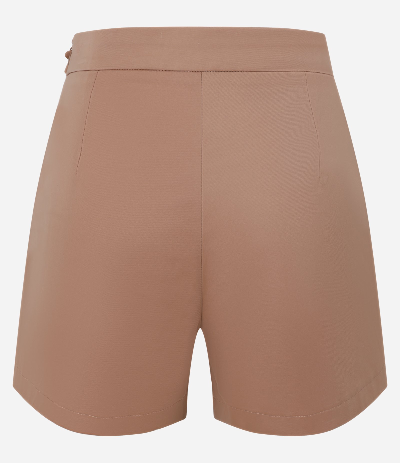 Short Saia Alfaiatado em Algodão com Cinto Marrom Claro 7