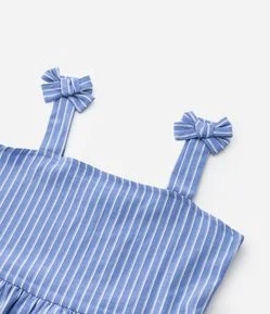 Blusa Infantil em Tricoline com Estampa Fio Tinto - Tam 5 a 14 Anos