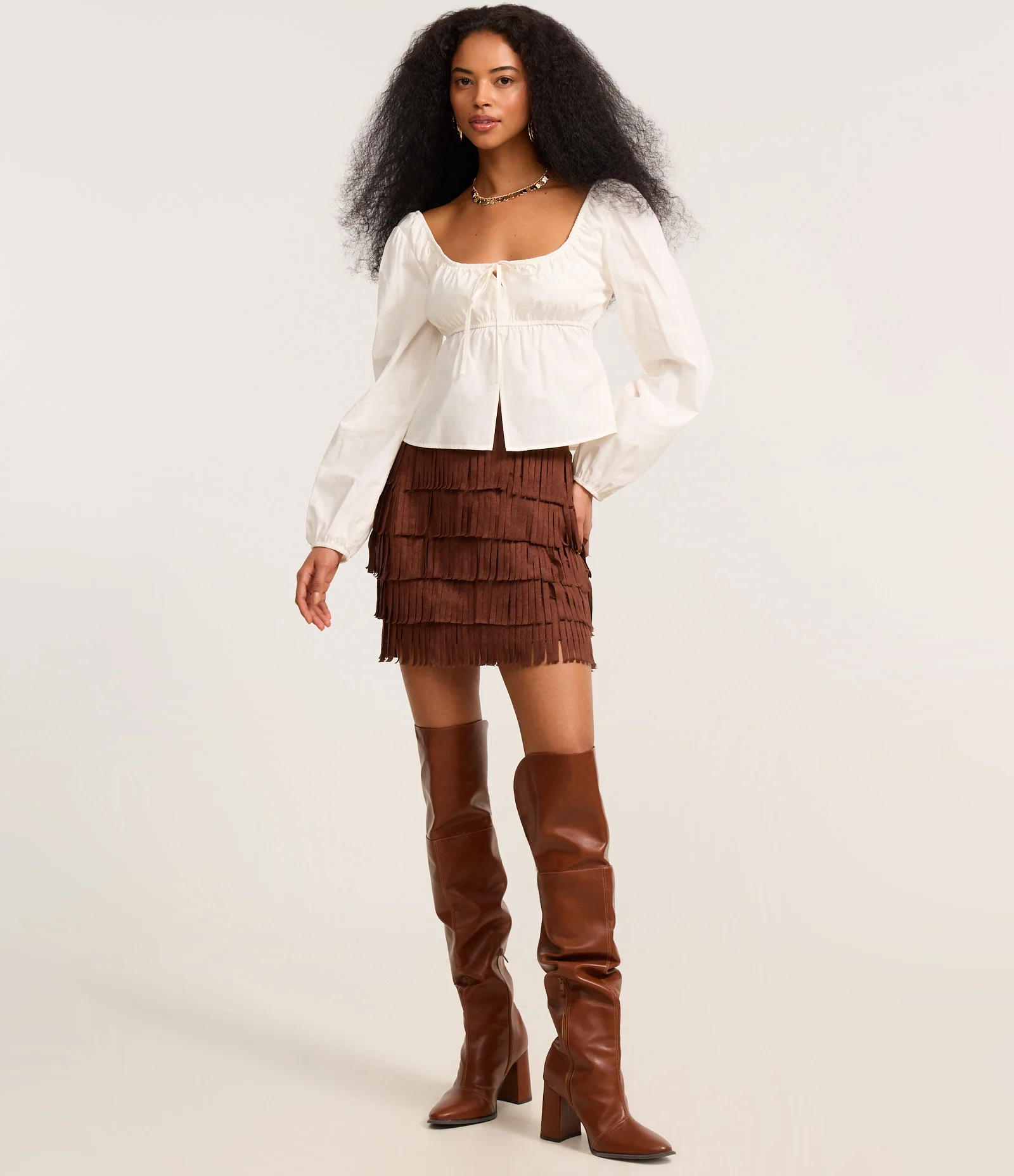 Blusa em Tricoline com Amarração Branco 2