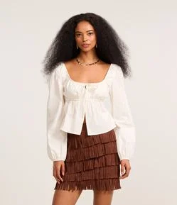Blusa em Tricoline com Amarração