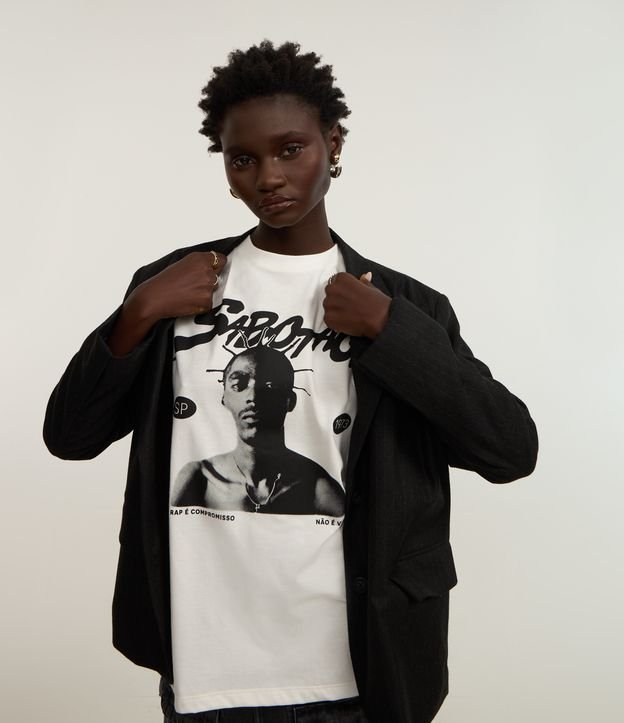 Camiseta T-shirt em Algodão com Estampa Rapper Sabotage