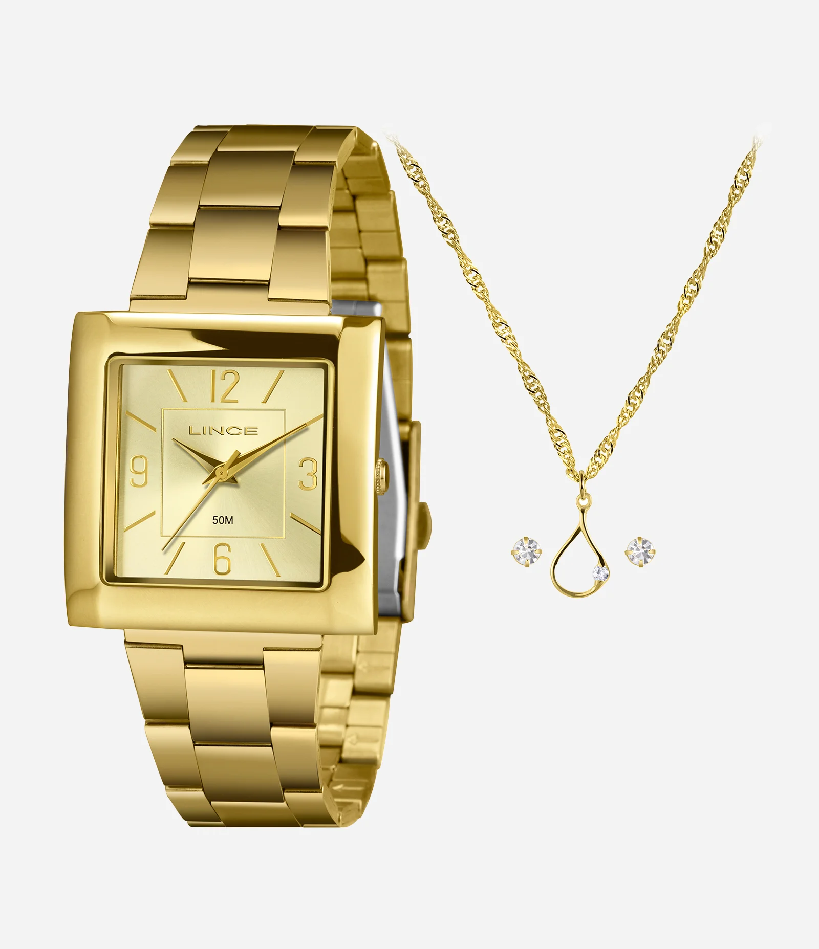 Relógio Analógico Feminino Lince  Dourado 1