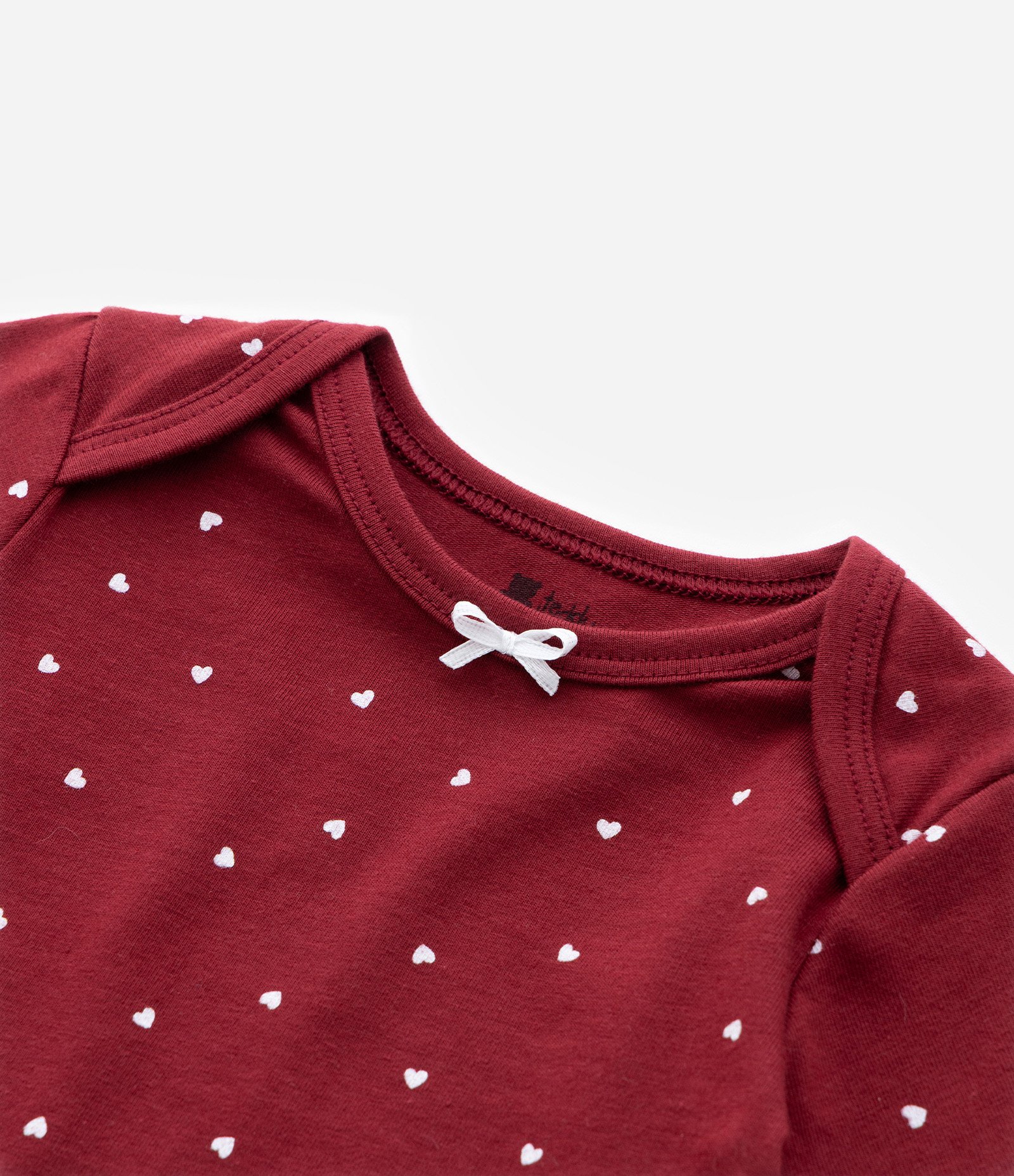 Body Infantil com Estampa de Mini Corações - Tam 0 a 18 meses Vermelho 6