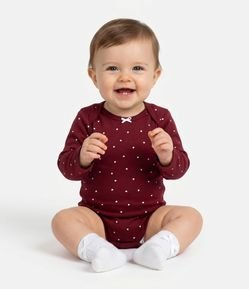Body Infantil com Estampa de Mini Corações - Tam 0 a 18 meses
