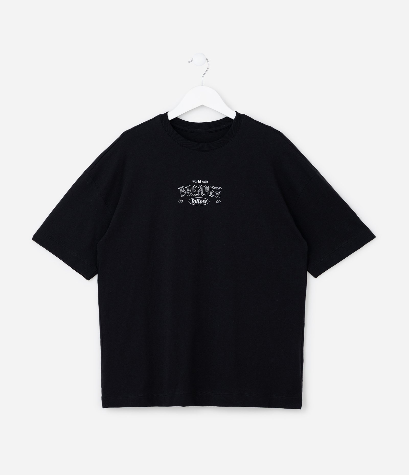 Camiseta Infantil com Estampa Lettering Frente e Costas - Tam 5 a 14 Anos Preto 2