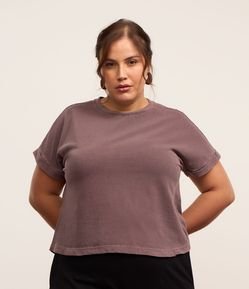 Blusa com Efeito Fio Tinto e Manga Dobrada Curve & Plus Size