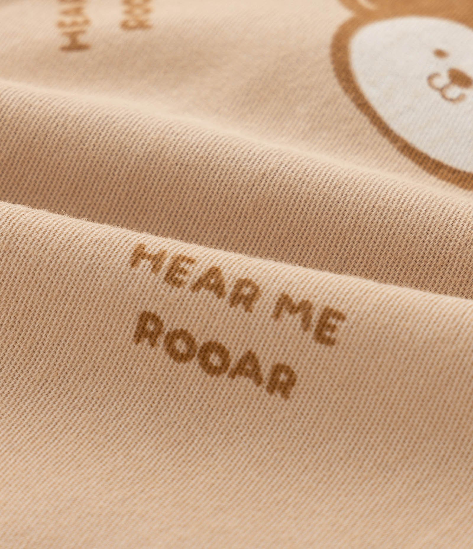 Jardineira Infantil Em Sarja Com Estampa De Bichos - Tam RN A 18 Meses Bege Claro 3