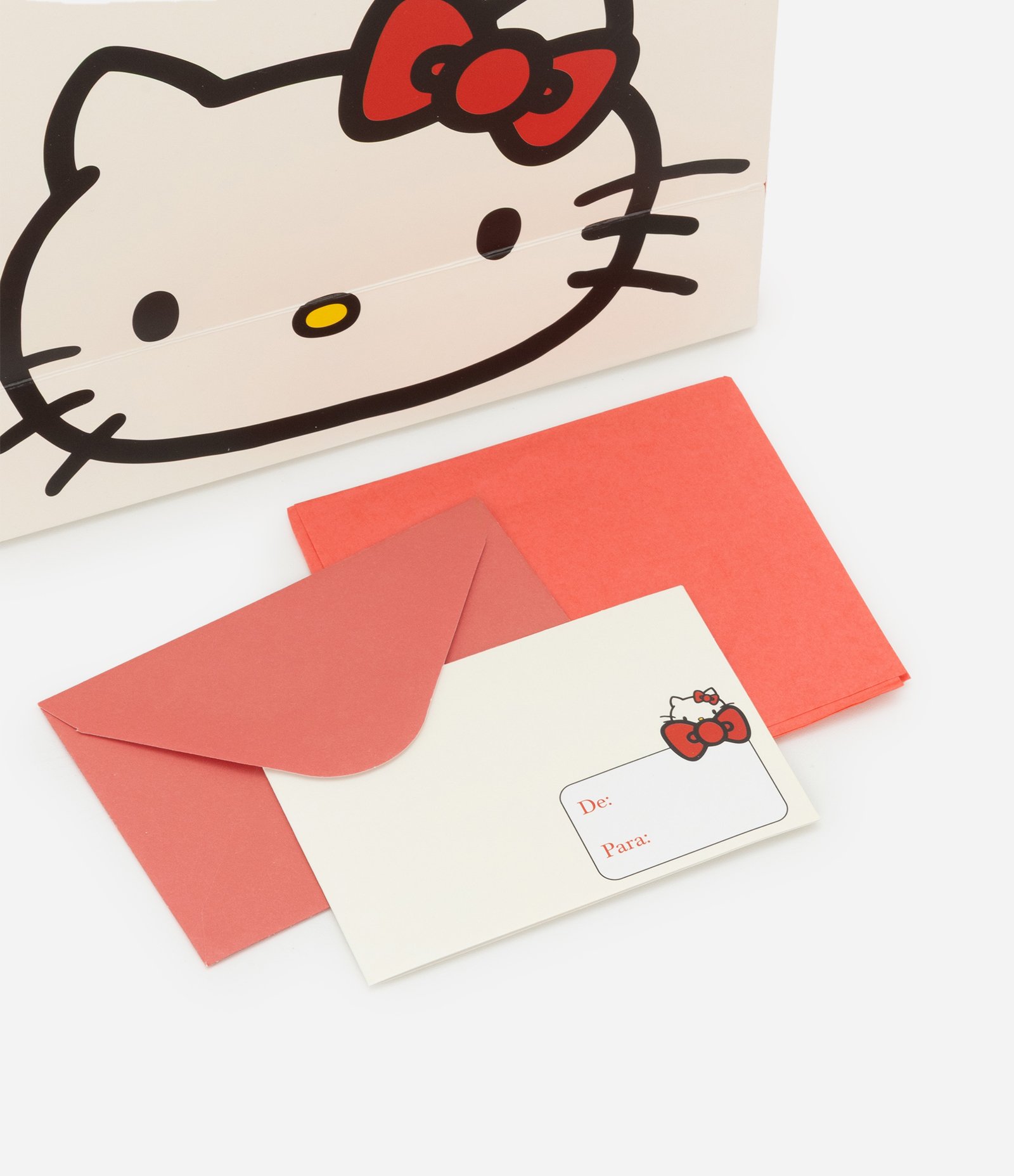 Embalagem de Presente Pequena com Estampa Hello Kitty com Cartão e Envelope Off White 4