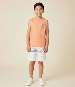 Bermuda Infantil com Listras Degradês - Tam 5 a 14 Anos