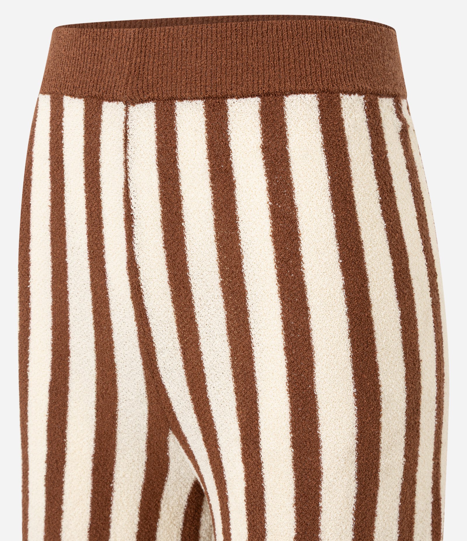 Calça Reta Cintura Alta em Tricô com Listras Bicolor 9