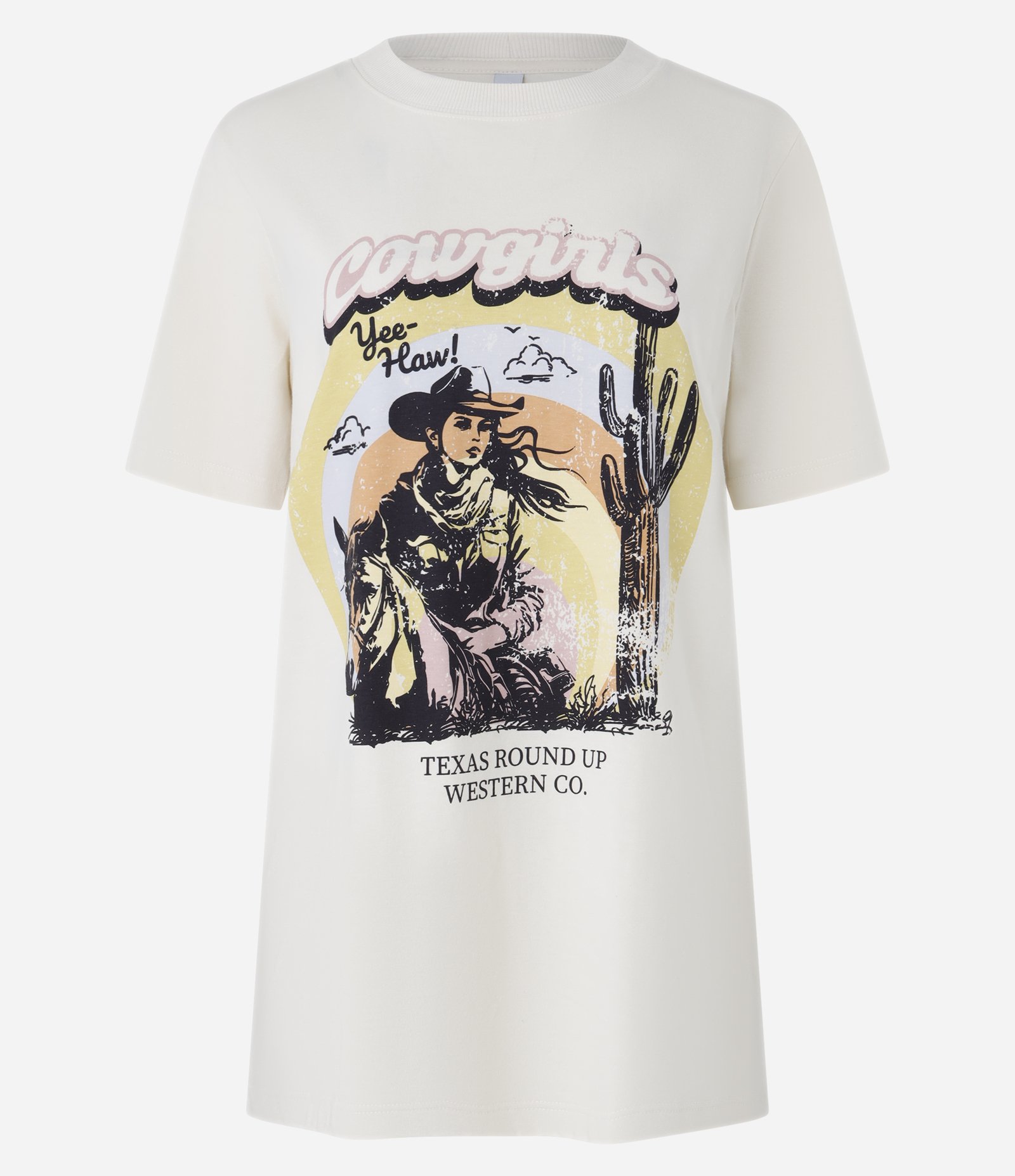 Camiseta T-shirt em Algodão com Estampa Cowgirls Off White 4
