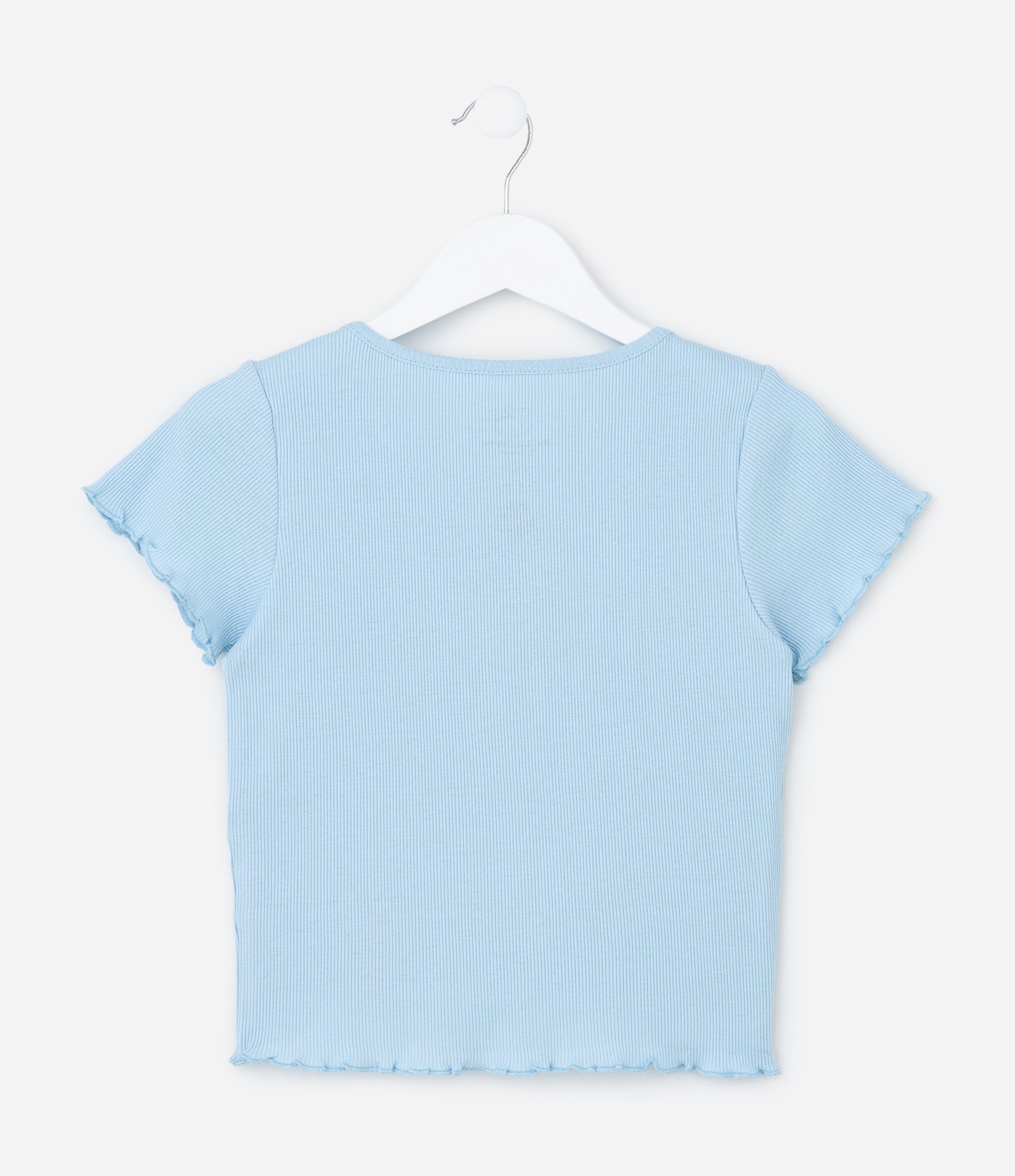 Blusa Infantil Canelada com Estampa Hello Kitty e Morangos - Tam 5 a 14 Anos Azul 4