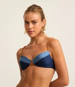 Biquíni Top Meia Taça em Microfibra Colorblocking