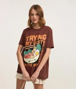 Camiseta em Algodão com Estampa Lámen