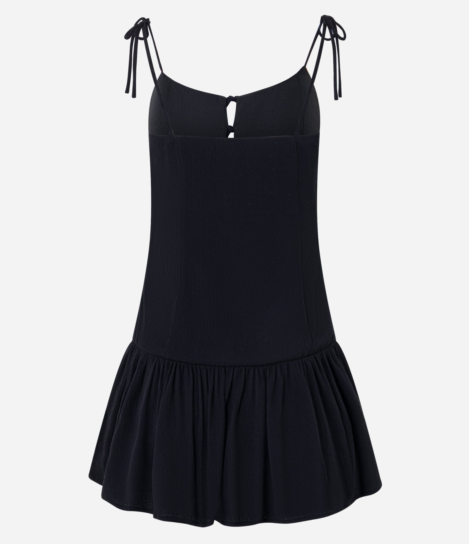 Vestido Curto em Creppe com Amarração nas Alças Preto 8