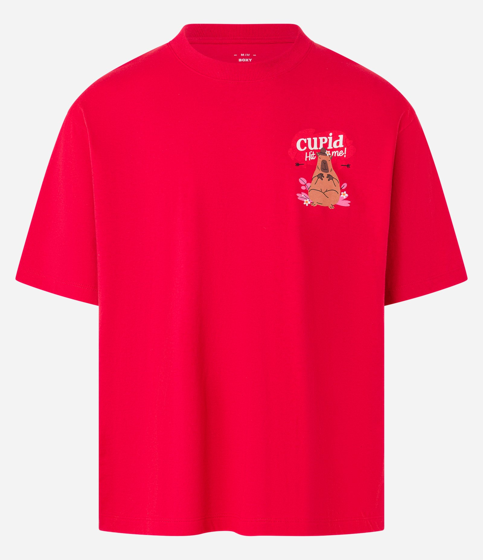 Camiseta Boxy em Algodão com Estampa Capivara Vermelho 5