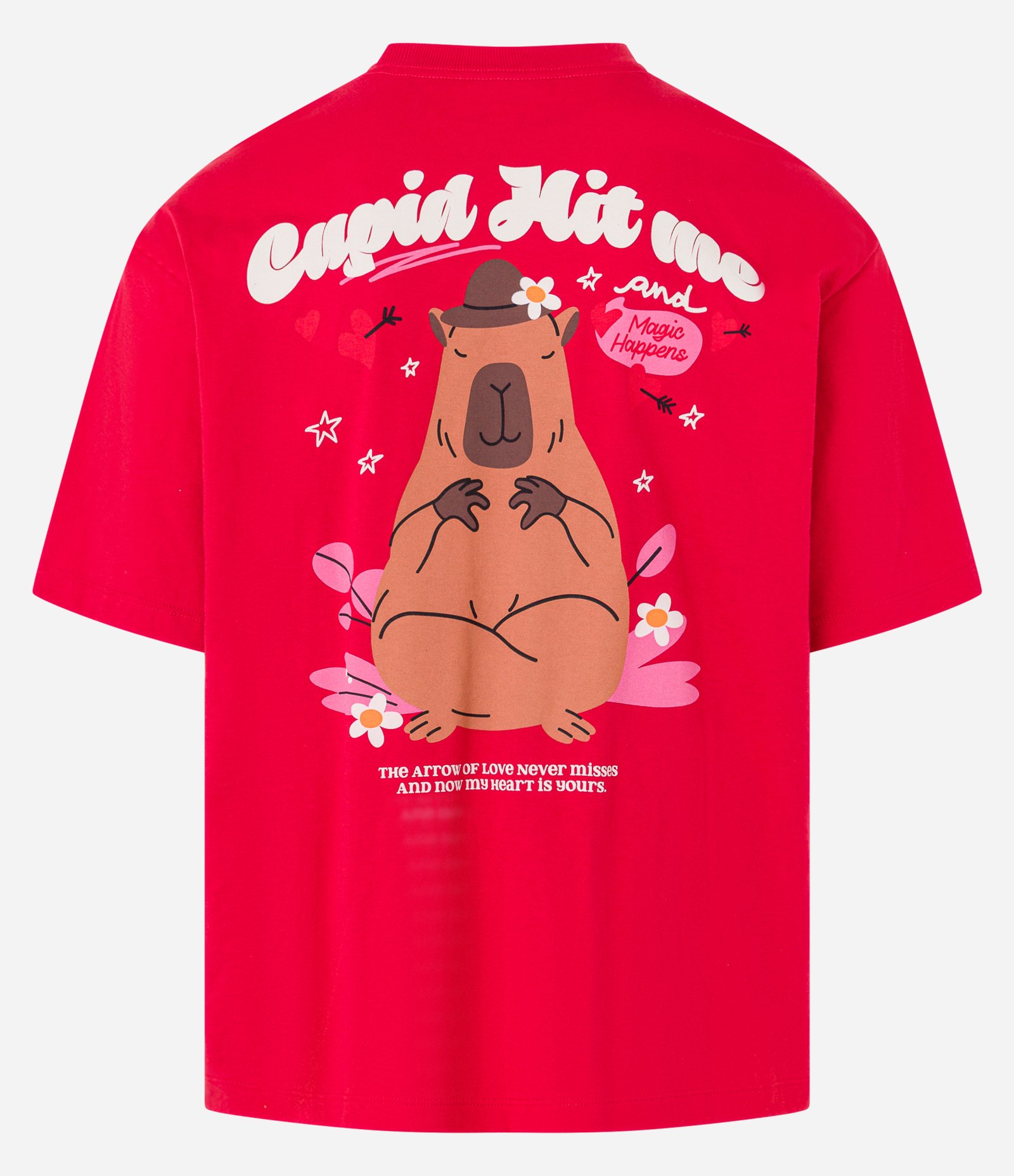 Camiseta Boxy em Algodão com Estampa Capivara Vermelho 6