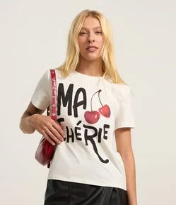 Blusa em Algodão com Estampa Ma Chérie