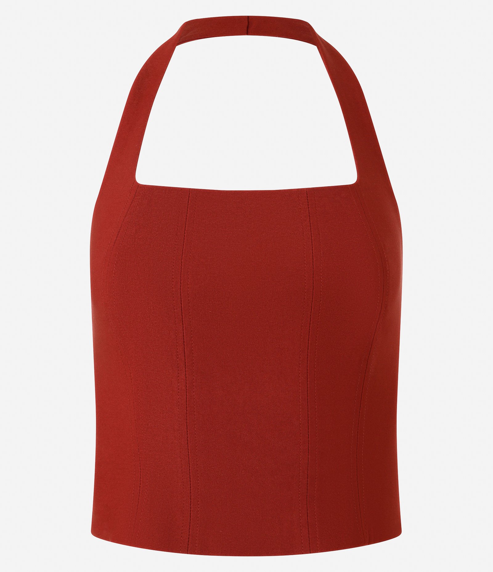 Blusa Cropped em Bengaline Frente Única Bordô 5