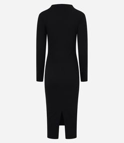 Vestido Reto Longo em Moletom com Fenda na Barra