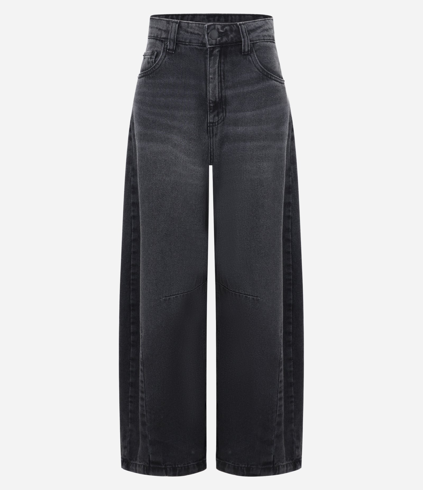 Calça Barrel em Jeans com Pences Preto 1