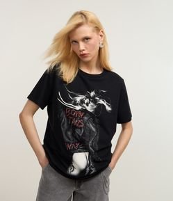 Camiseta T-shirt em Algodão com Estampa Lady Gaga Born This Way