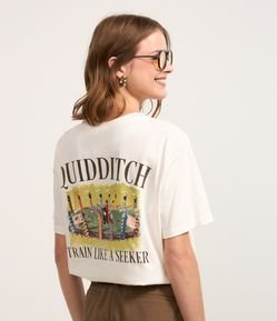 Camiseta T-shirt em Algodão com Estampa Frente e Costas Quidditch