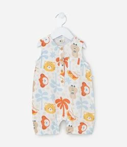 Macaquinho Infantil com Estampa de Bichinhos - Tam 0 a 18 Meses