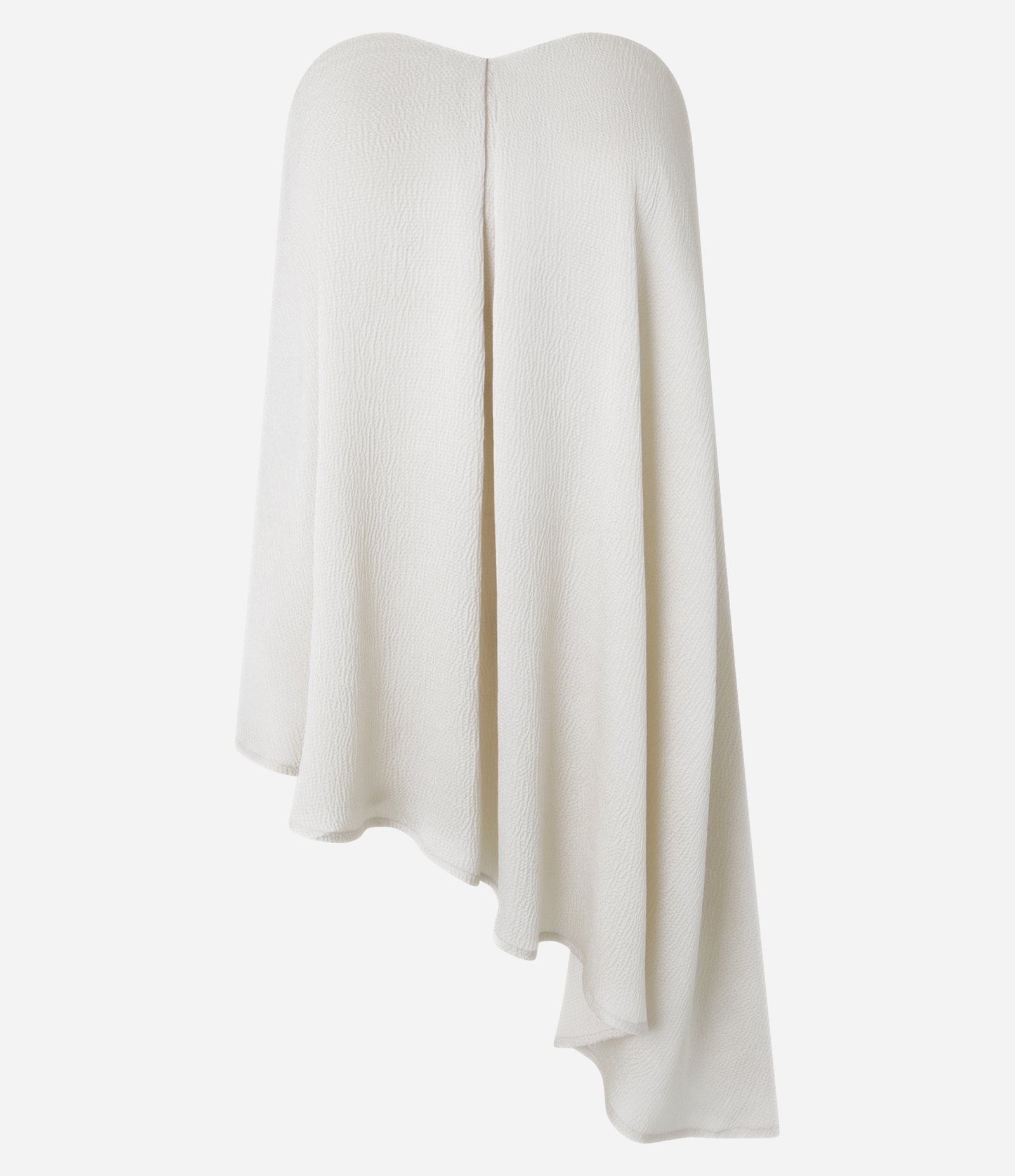 Blusa em Crepe Texturizada com Decote Coração e Barra Assimétrica Bege 6