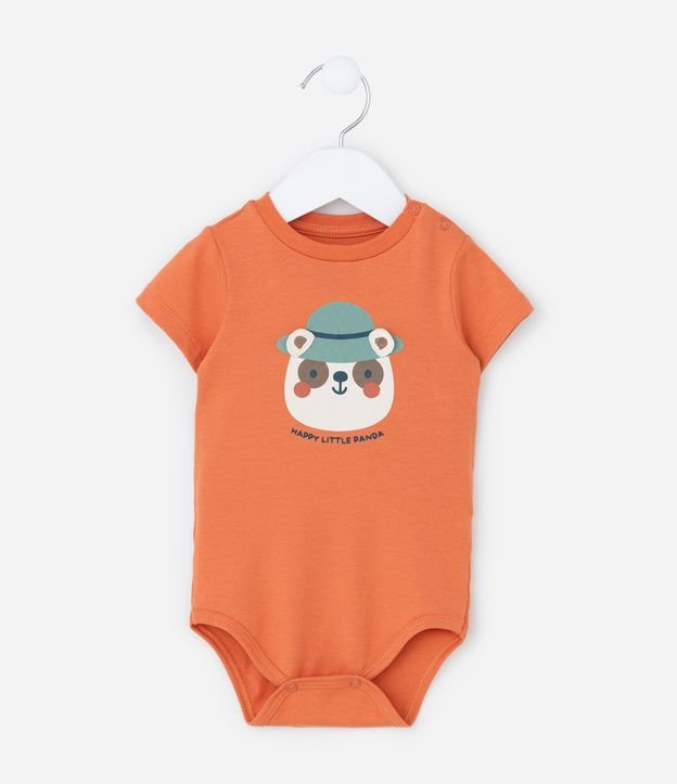 Body Infantil com Estampa Urso de Chapéu - Tam 0 a 18 meses