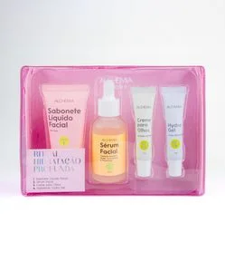 Kit Hidratação Profunda com Nécessaire + Sabonte Líquido + Sérum + Hidratante Área dos Olhos + Hydra Gel Alchemia