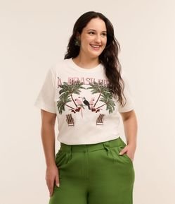 Camiseta em Algodão Estampa à Brasileira Curve & Plus Size