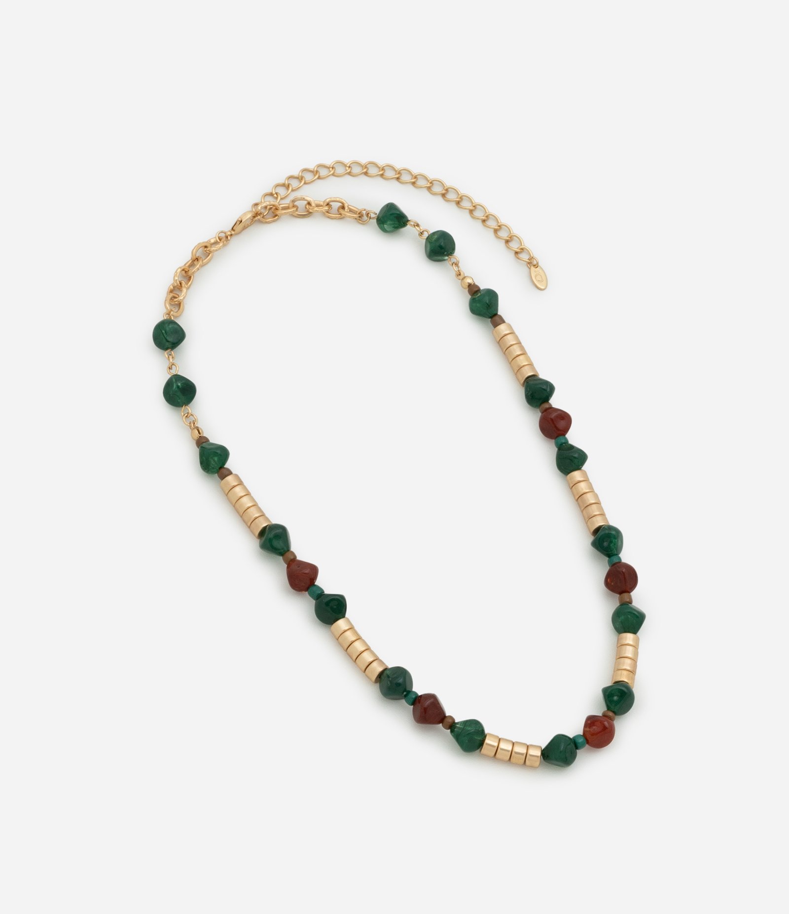 Colar Médio com Pedras em Formato Orgânico Dourado 2