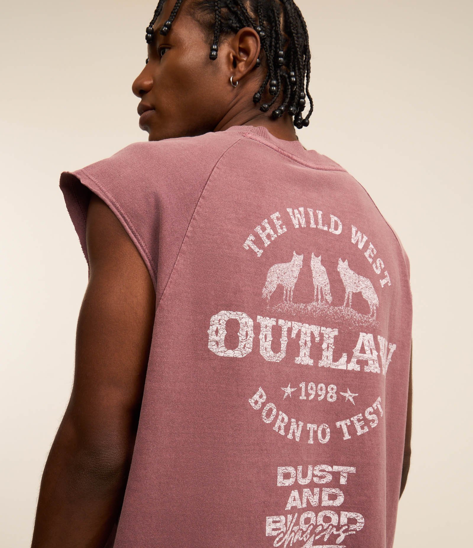 Regata Boxy em Algodão com Barra a Fio e Estampa Lettering Rosa 2