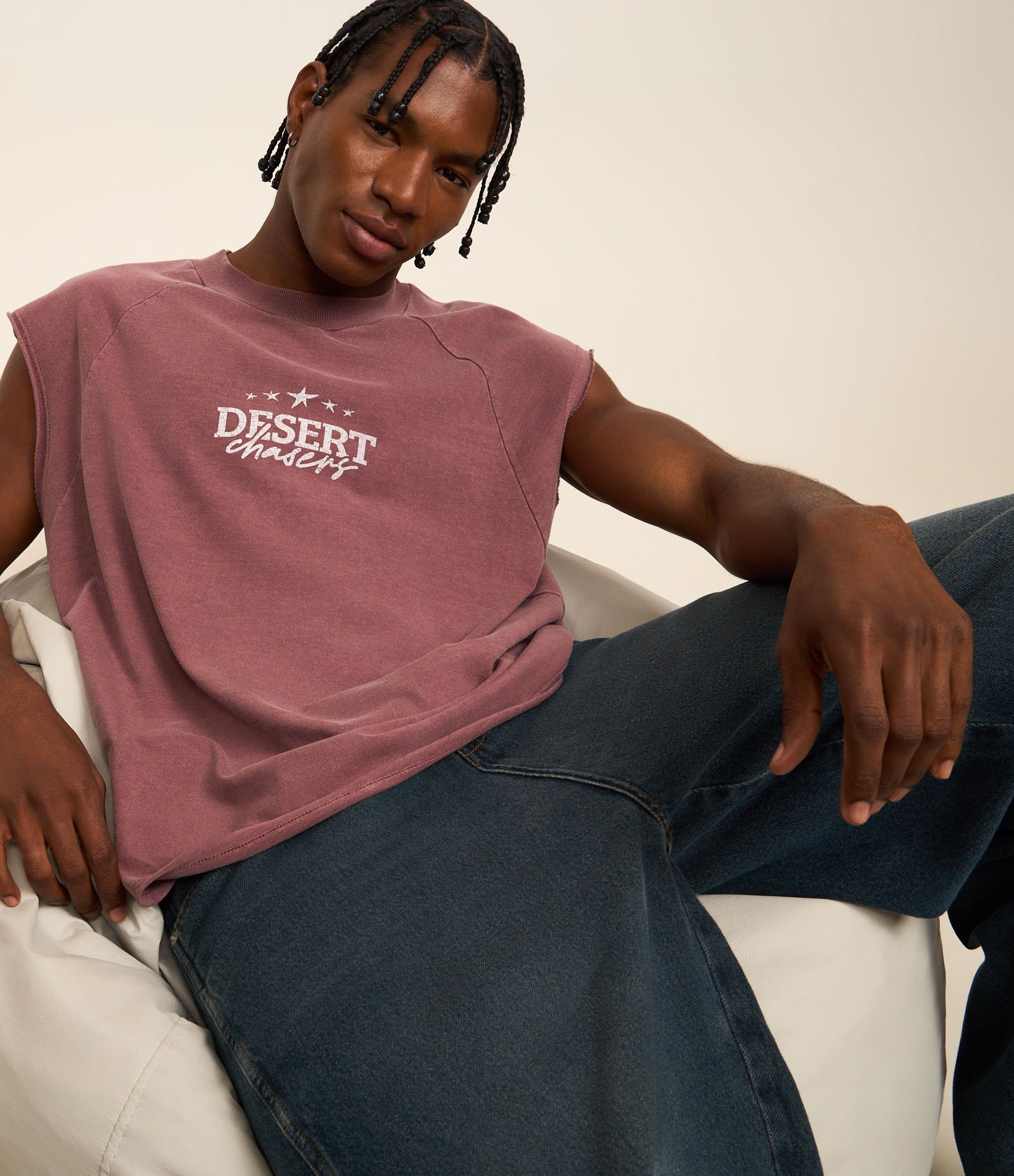 Regata Boxy em Algodão com Barra a Fio e Estampa Lettering Rosa 5