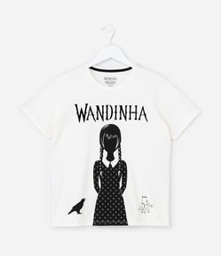 Camiseta Infantil com Estampa Wandinha - Tam 5 a 14 Anos