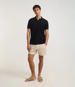 Bermuda Reta em Viscolinho com Bolsos