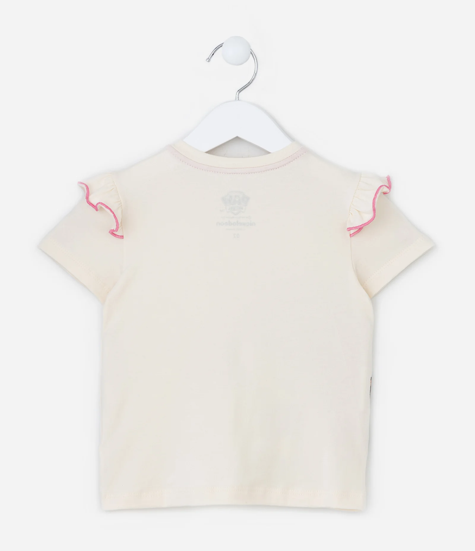 Camiseta Infantil com Babados e Estampa Skye - Tam 1 a 6 Anos Bege 2