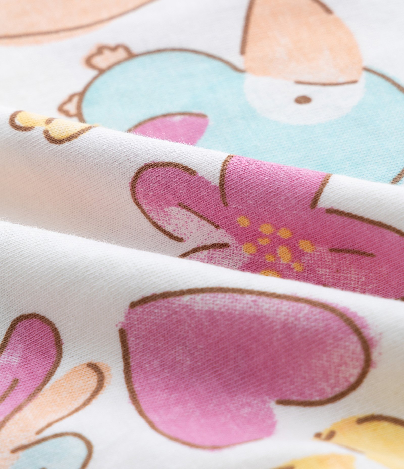 Kit 02 Bodies Infantis com Babado e Estampa Floral - Tam 0 a 18 meses Laranja/Multicores 3