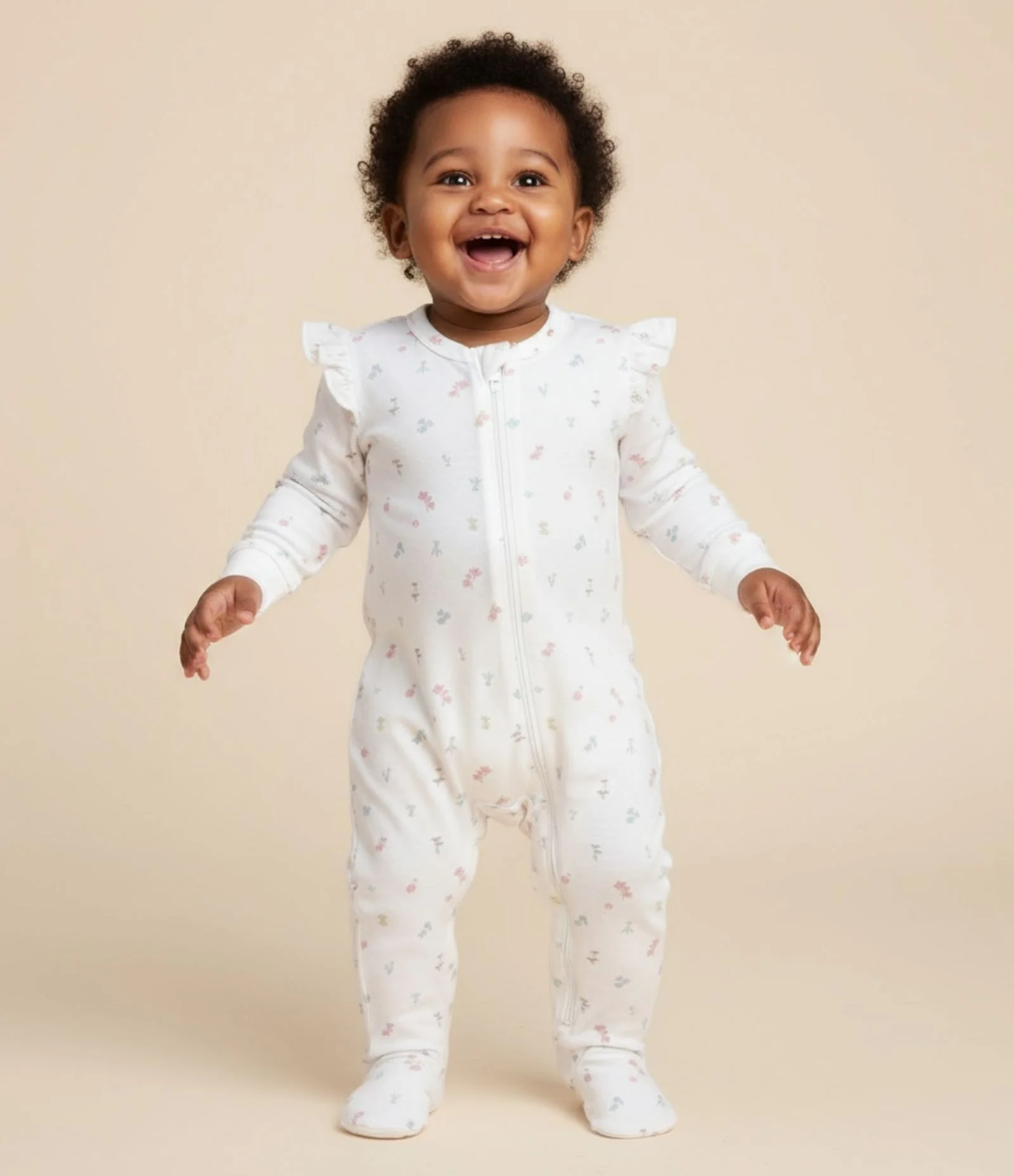 Macacão Infantil em Plush com Babadinhos - Tam 0 a 18 meses Branco 1