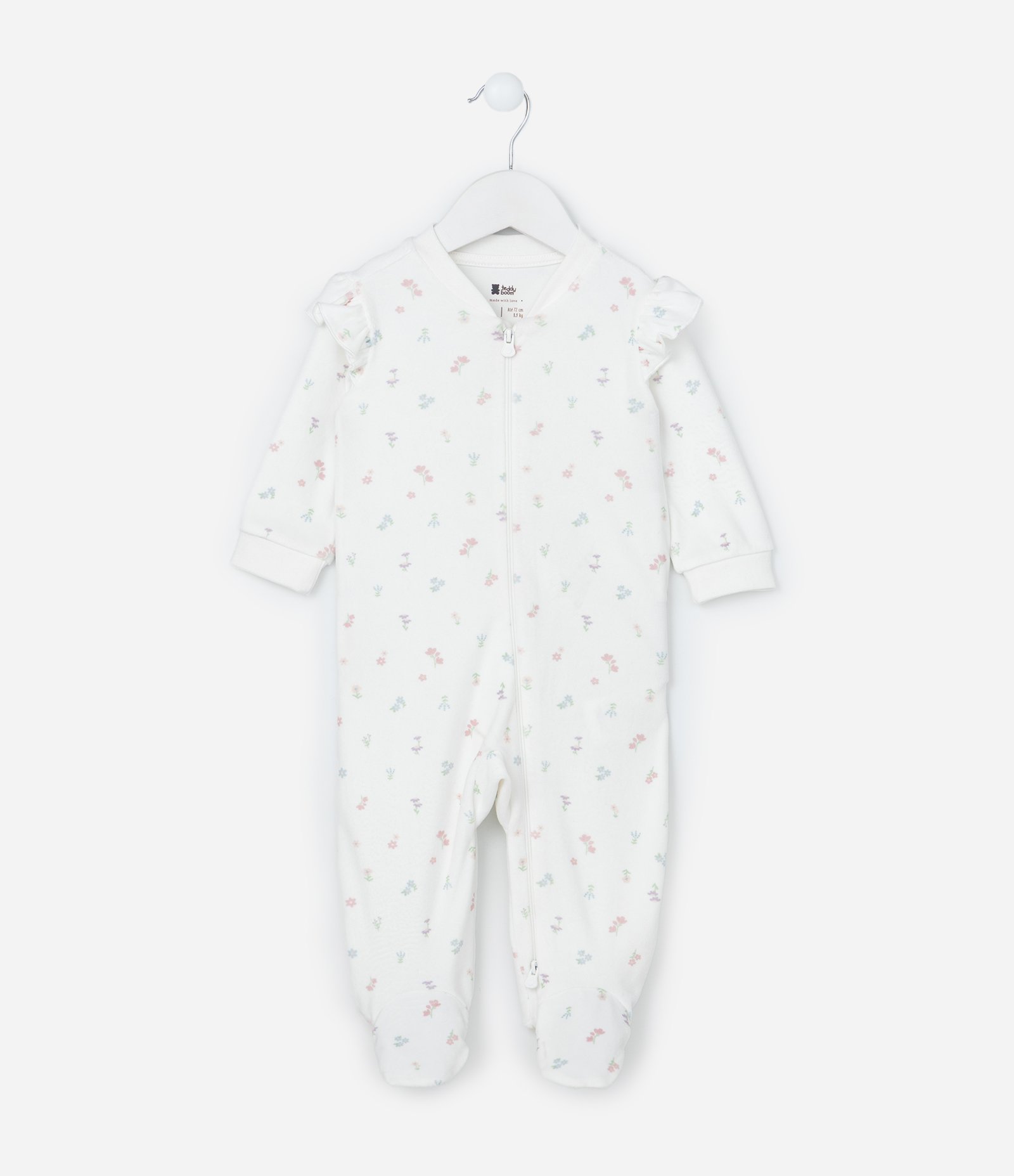 Macacão Infantil em Plush com Babadinhos - Tam 0 a 18 meses Branco 3