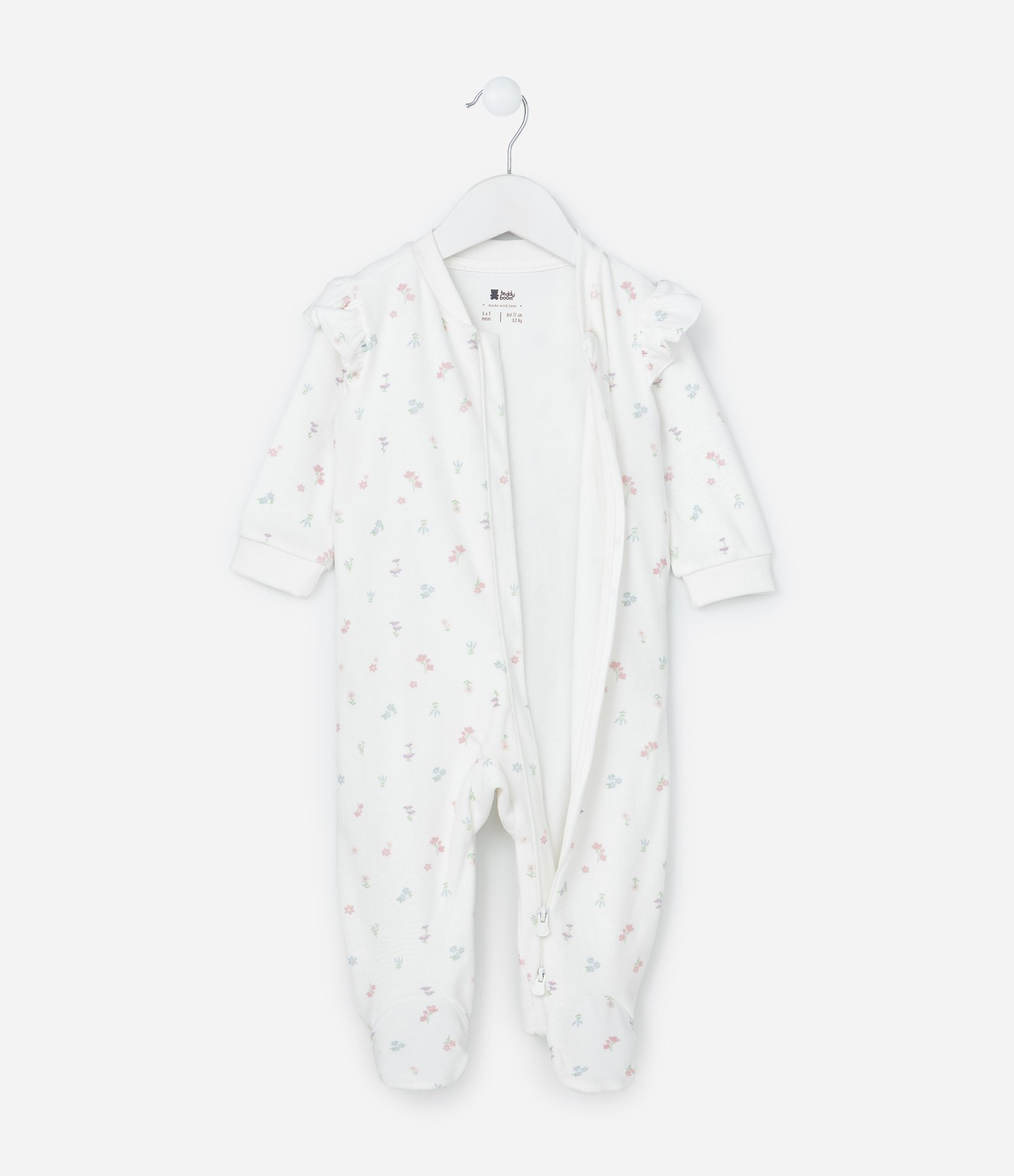 Macacão Infantil em Plush com Babadinhos - Tam 0 a 18 meses Branco 4