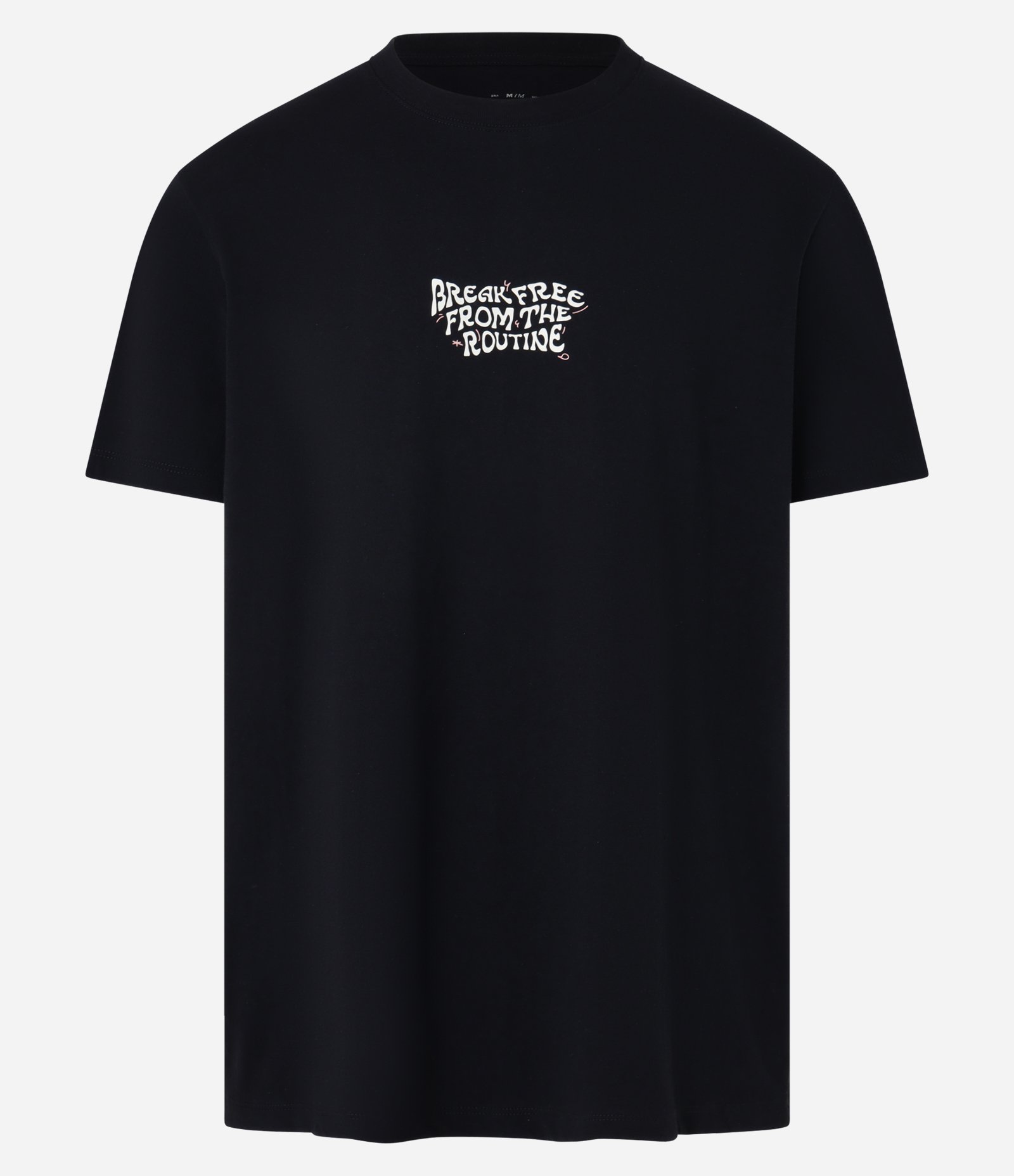 Camiseta Comfort em Algodão com Estampa Break Free From The Routine Preto 5