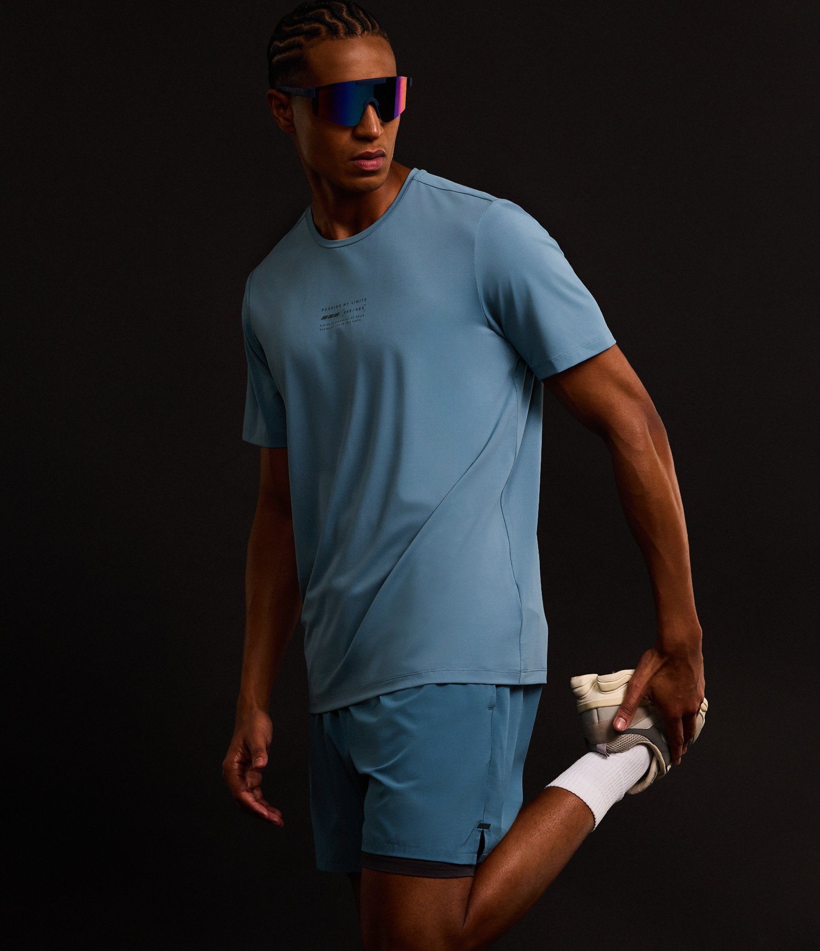 Camiseta Regular com Tecnologia Dry Estampa Localizada e Costas Respiráveis Azul 3