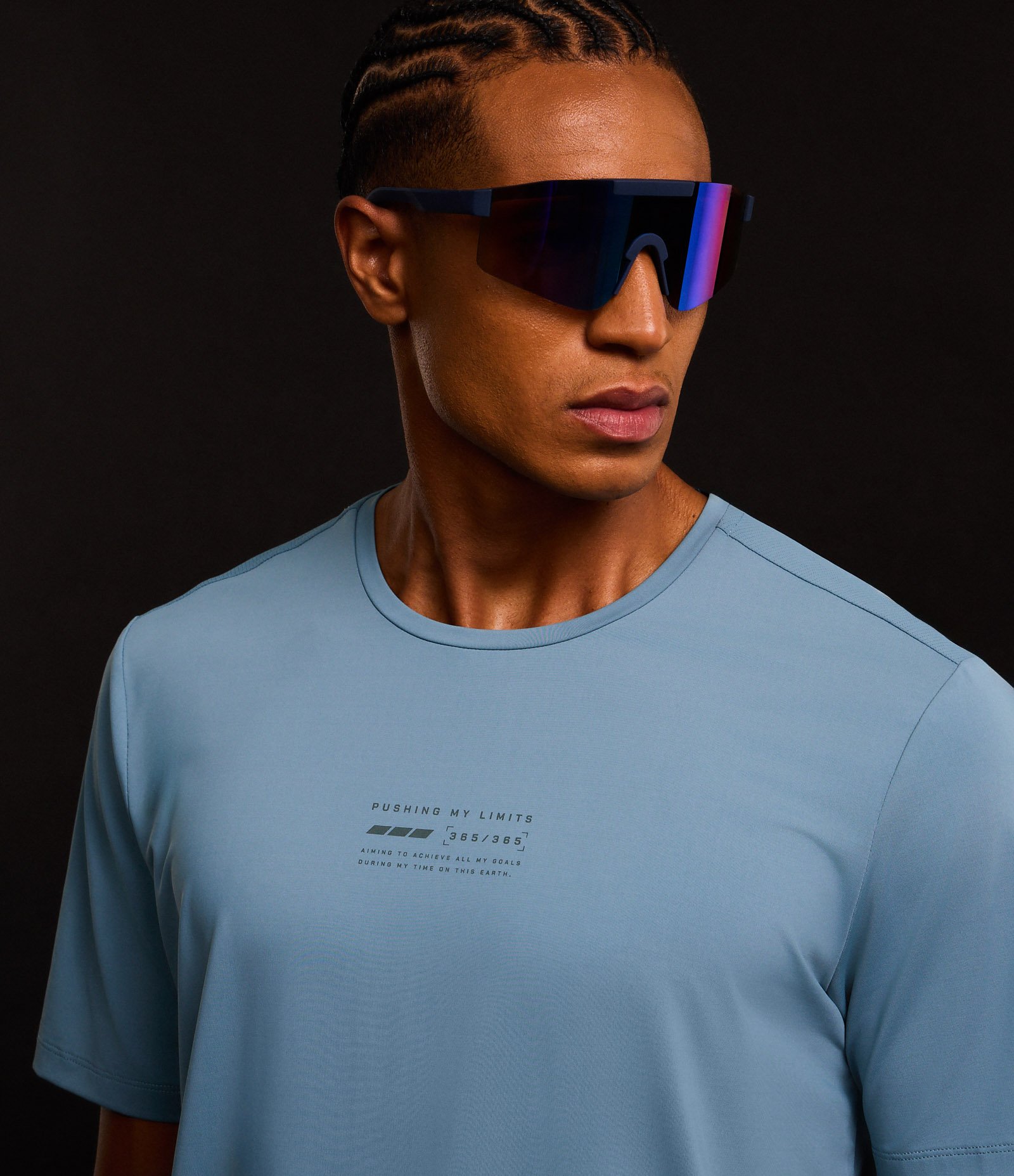 Camiseta Regular com Tecnologia Dry Estampa Localizada e Costas Respiráveis Azul 5