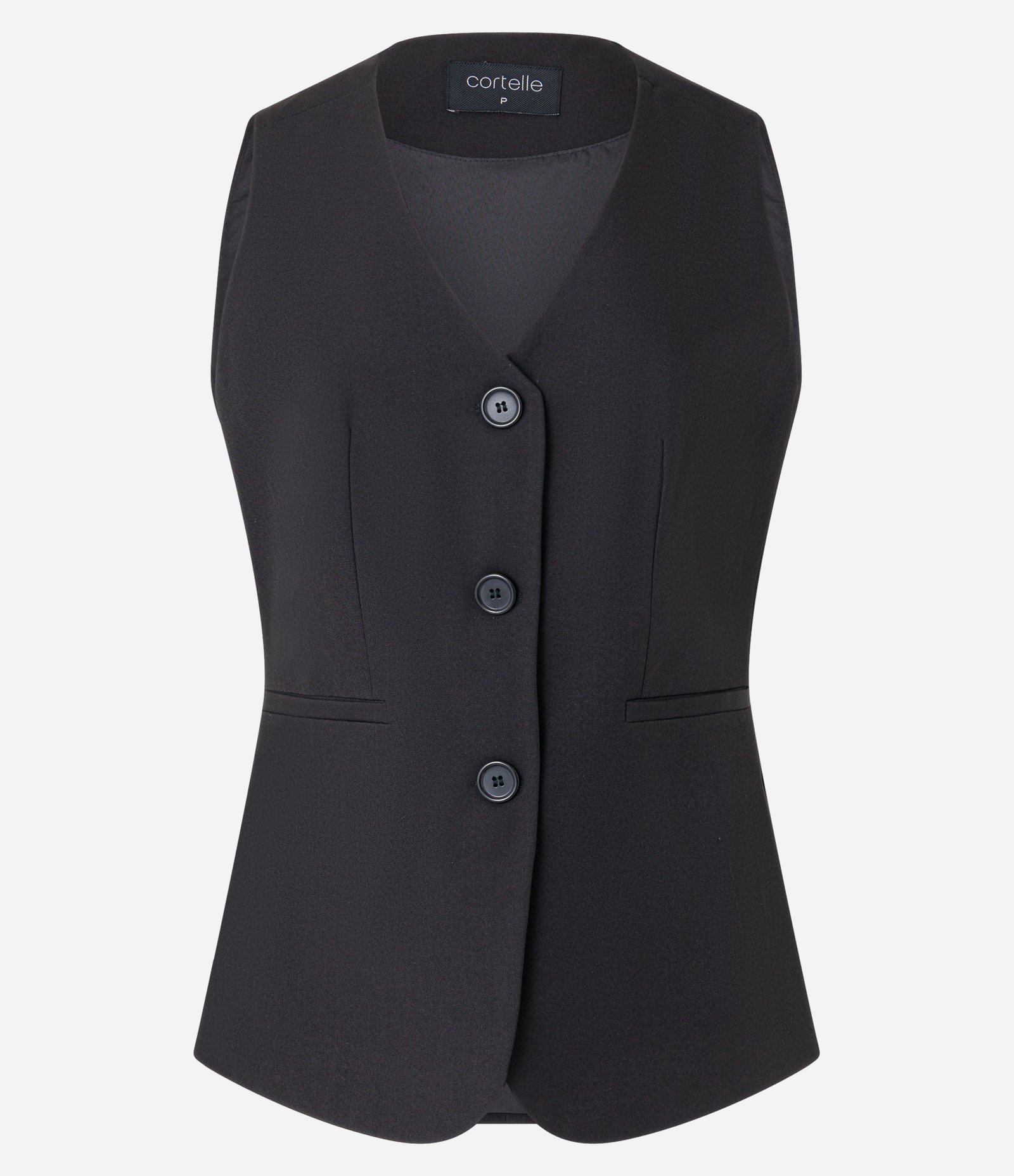 Colete Alfaiatado com Botões e Bolsos Embutidos Preto 5