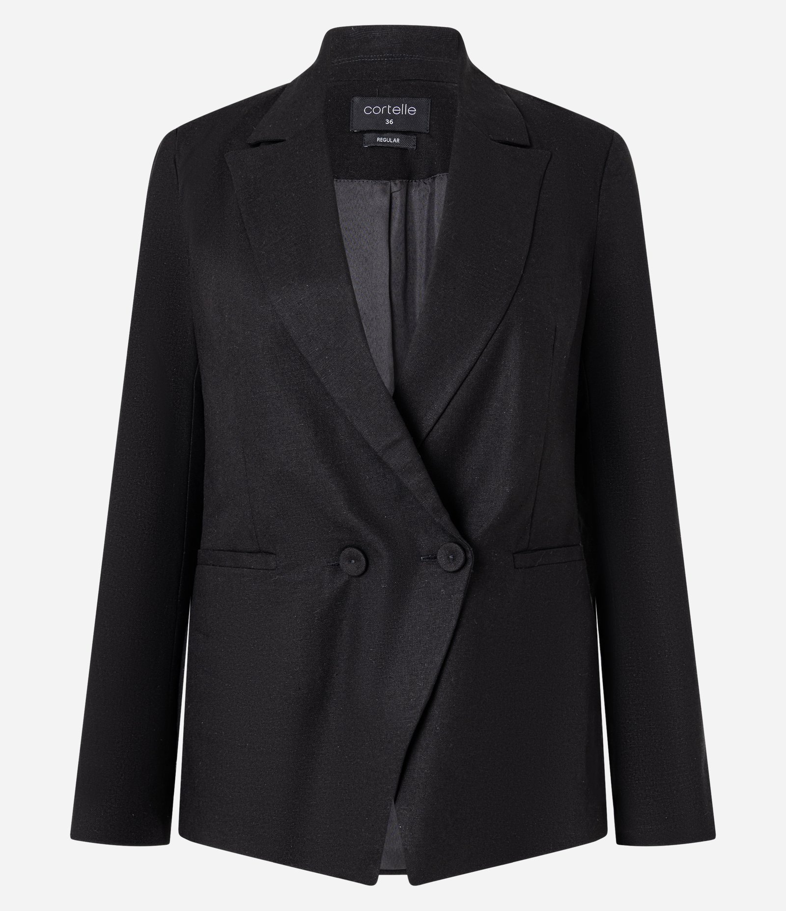 Blazer Alfaiataria em Viscolinho com Detalhe Assimétrico Preto 6