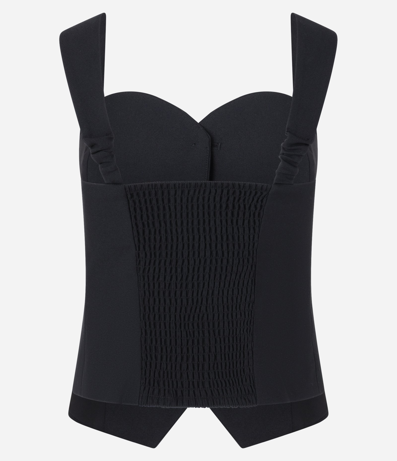 Blusa Alfaiatada com Decote Coração e Botões Forrados Preto 6