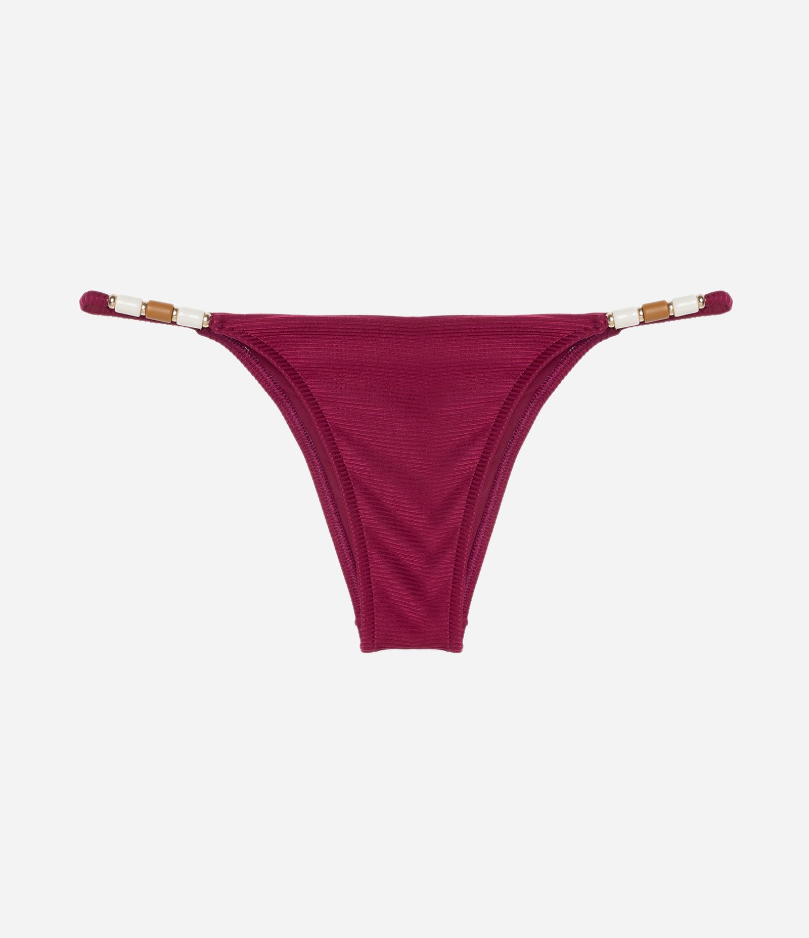 Biquíni Calcinha String em Microfibra Canelada com Aviamentos Vermelho 5