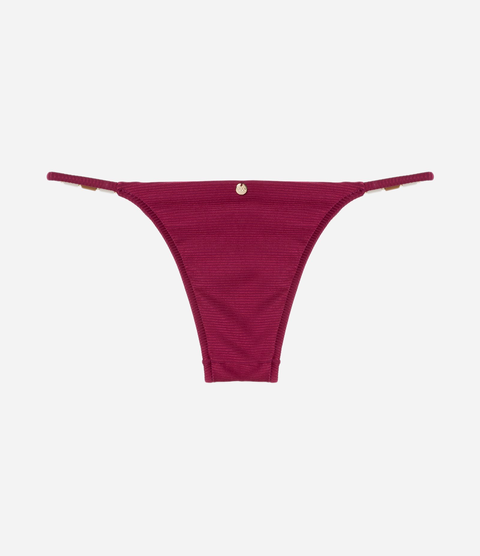 Biquíni Calcinha String em Microfibra Canelada com Aviamentos Vermelho 6